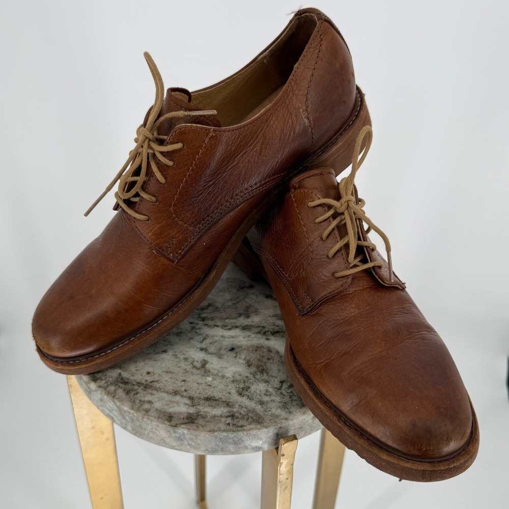 Frye Oxford Shoes Mens 10 D 88094 Cognac Brown Luxury Office Leather Lace Up